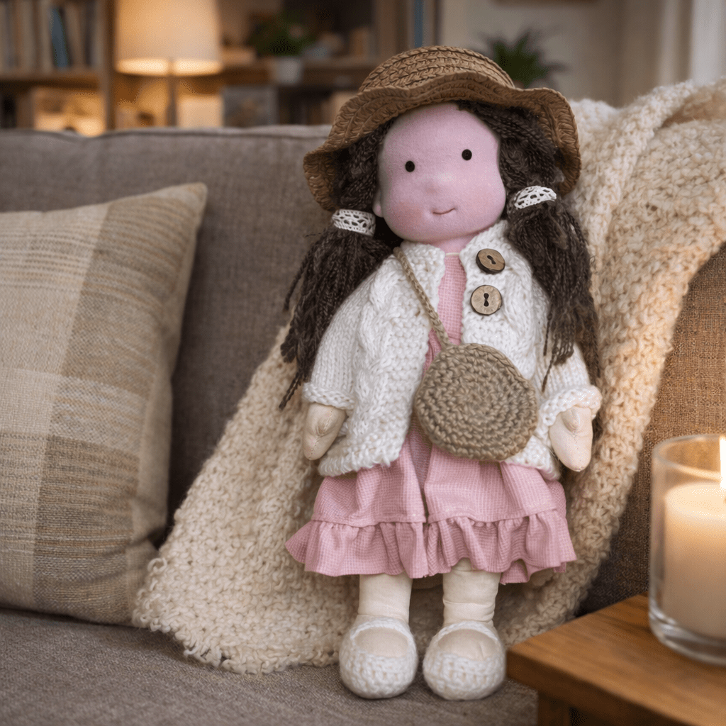 ELORA – Handmade Waldorf Doll Made of Cotton for Creative Play 13