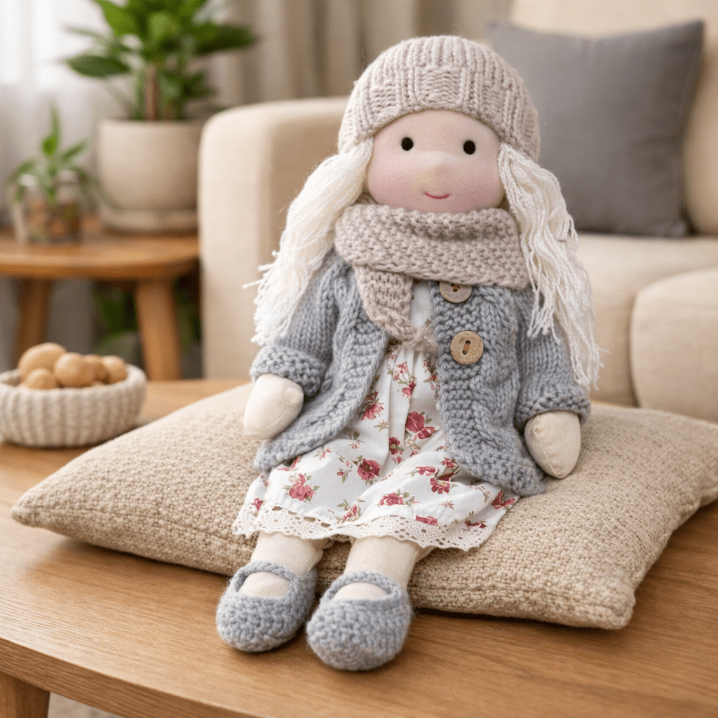ELORA – Handmade Waldorf Doll Made of Cotton for Creative Play 14