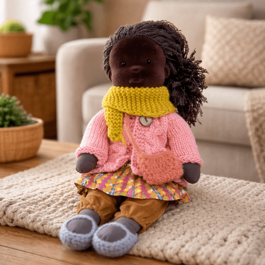 ELORA – Handmade Waldorf Doll Made of Cotton for Creative Play 15