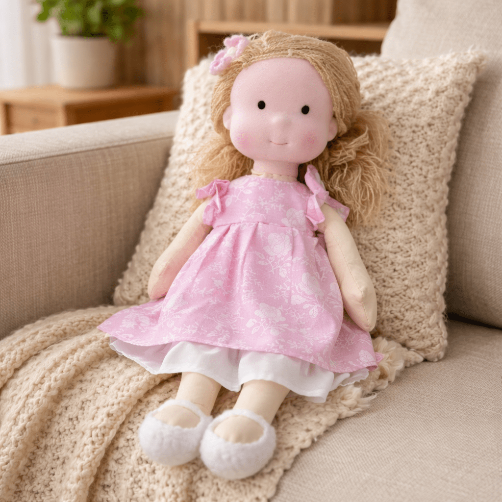 ELORA – Handmade Waldorf Doll Made of Cotton for Creative Play 16