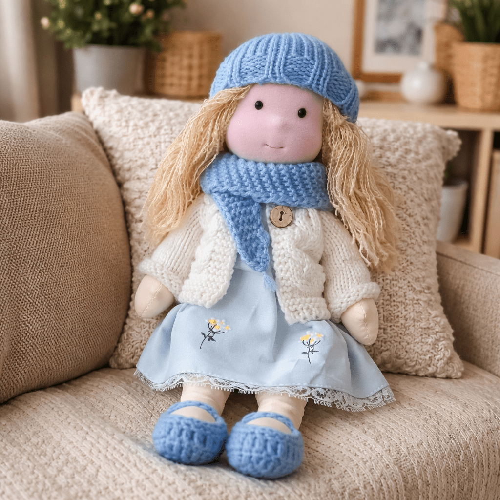 ELORA – Handmade Waldorf Doll Made of Cotton for Creative Play 18