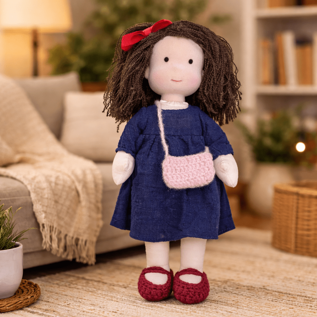 ELORA – Handmade Waldorf Doll Made of Cotton for Creative Play 19
