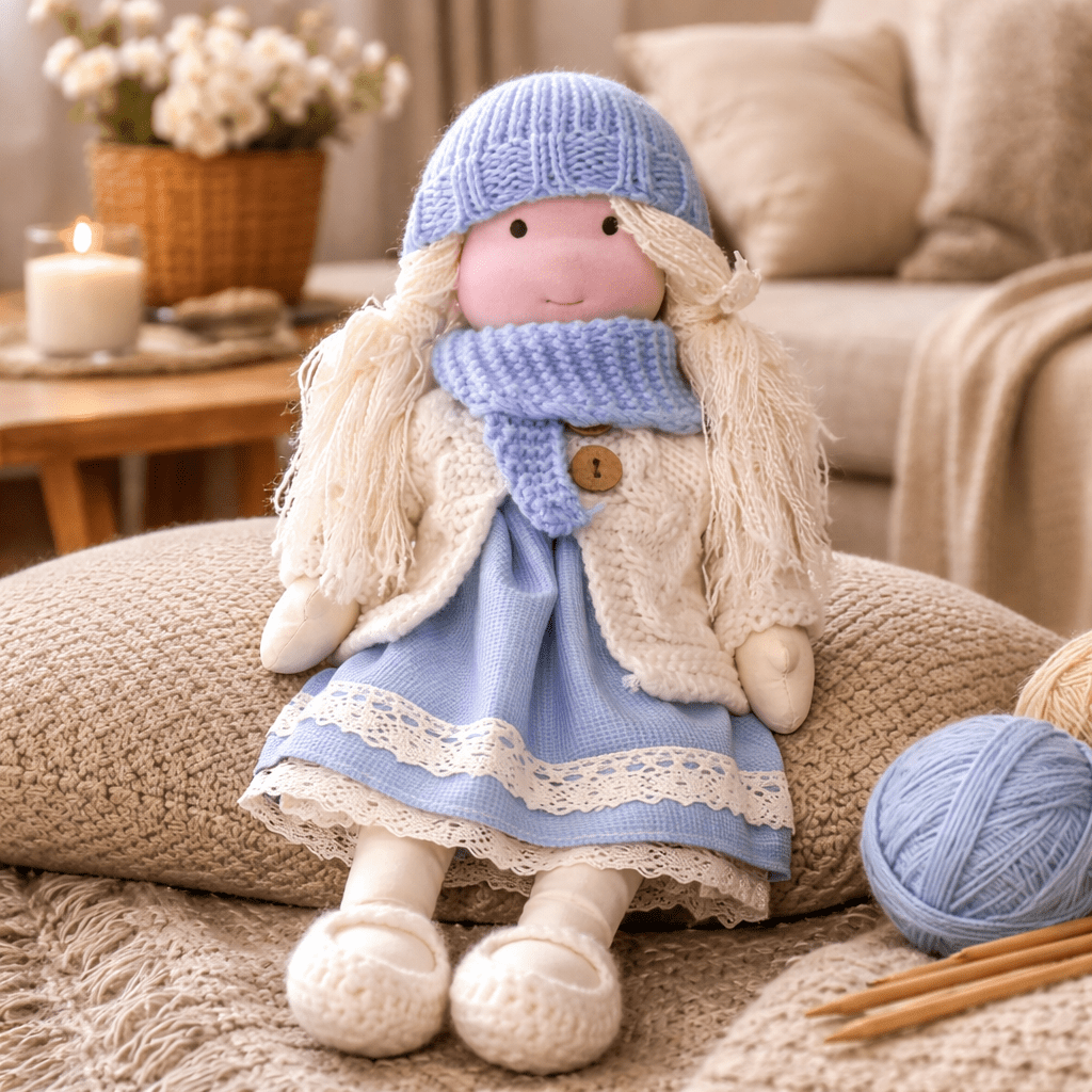ELORA – Handmade Waldorf Doll Made of Cotton for Creative Play 23