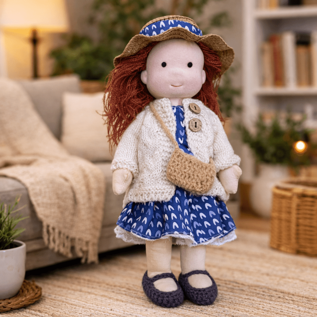 ELORA – Handmade Waldorf Doll Made of Cotton for Creative Play 25