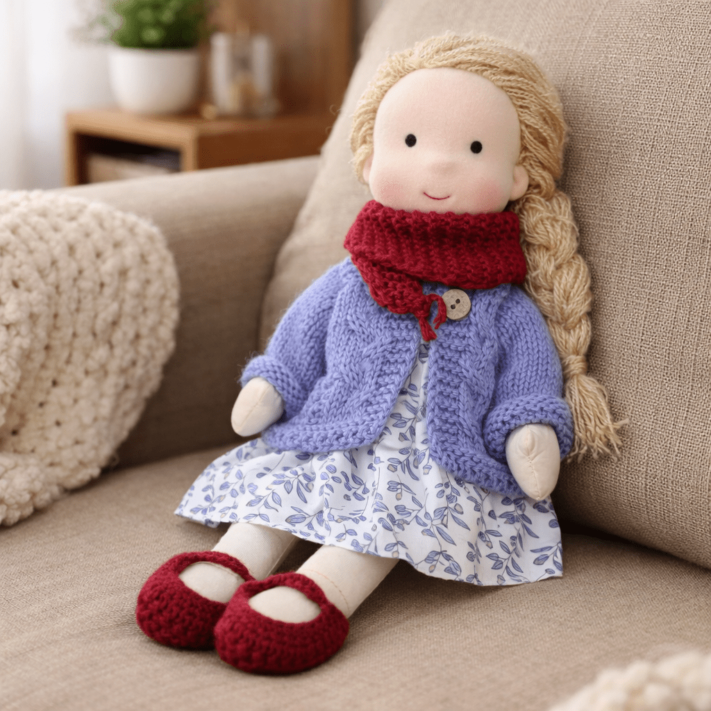 ELORA – Handmade Waldorf Doll Made of Cotton for Creative Play 33