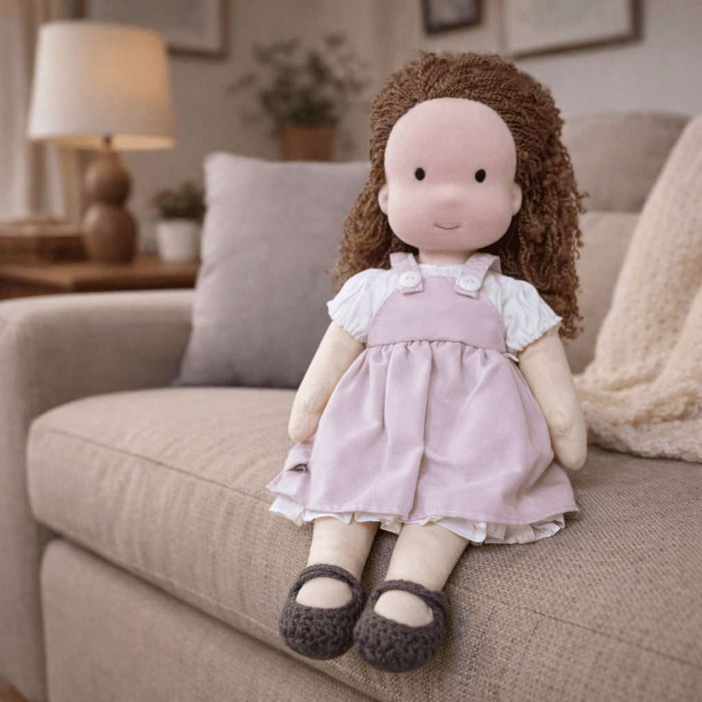 ELORA – Handmade Waldorf Doll Made of Cotton for Creative Play 35