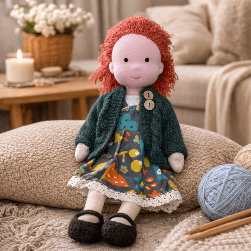 ELORA – Handmade Waldorf Doll Made of Cotton for Creative Play 39