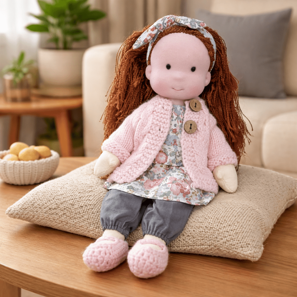 ELORA – Handmade Waldorf Doll Made of Cotton for Creative Play 9