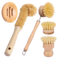 Eco-Friendly Bamboo Dish Brush Set - Versatile Kitchen Cleaning Utensils 9