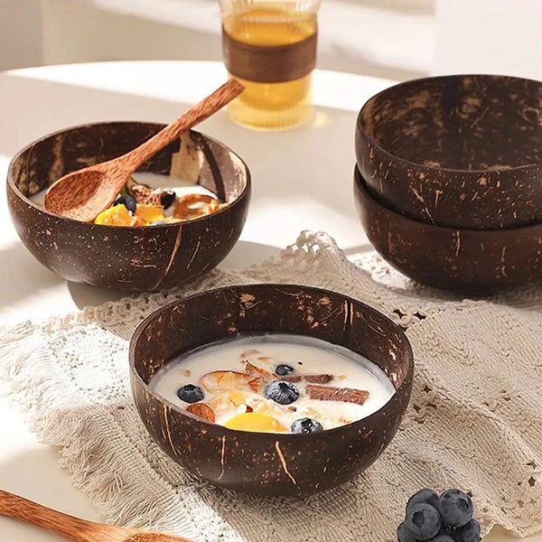 COCOLIVA – Natürliches Kokosnussschalen-Schalen- und Löffelset