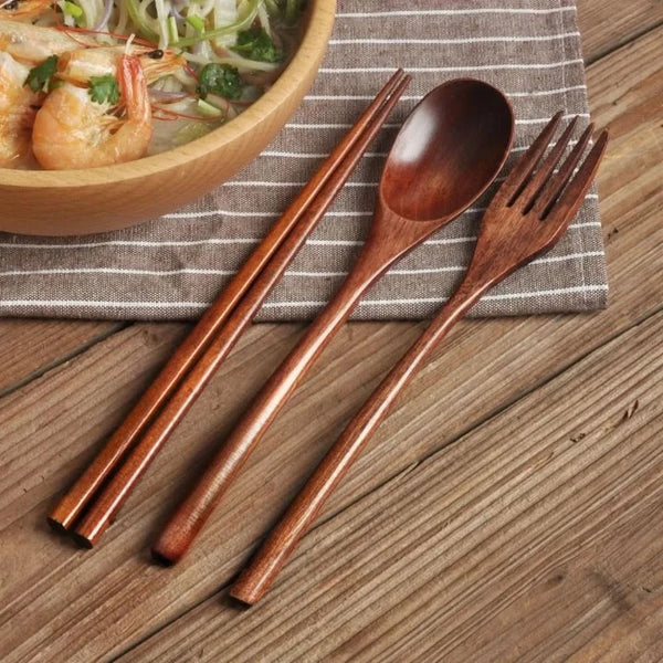 MEALFLOW – Tragbares Set mit Löffel, Gabel und Essstäbchen für bequemes Essen