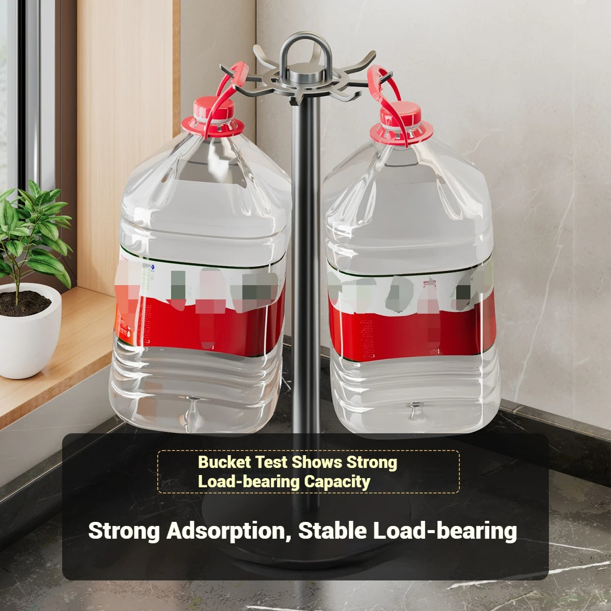 Efficient Kitchen Utensil Holder - Rotating Utensil Organizer with 8 Hooks 3