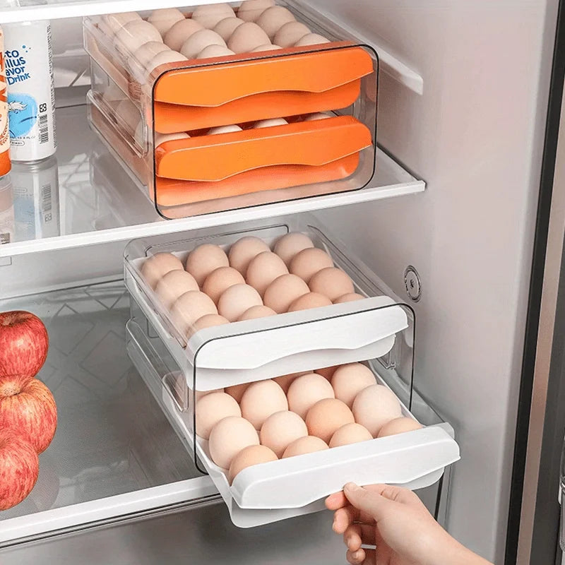 Egg Container for Fridge - 2-Layer Egg Storage Container, Holds 32 Eggs 1