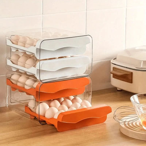 EGGLIVA – 2-lagiger Eieraufbewahrungsbox-Organizer für den Kühlschrank