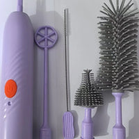 Electric Bottle Brush Set - 360° Rotating Silicone Bottle Cleaning Tool 6
