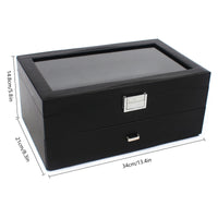 Elegant 2-Layer Watch Box for Men - 24 Compartments Watch Display Case with Glass Top 5