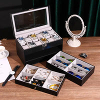 Elegant 3-Layer Watch Organizer Box for Men - PU Leather Storage for Watches and Jewelry 1