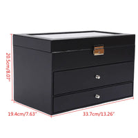 Elegant 3-Layer Watch Organizer Box for Men - PU Leather Storage for Watches and Jewelry 4