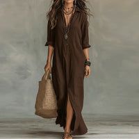 Elegant Boho Maxi Dress for Women - Casual Long Sleeve Beachwear 8