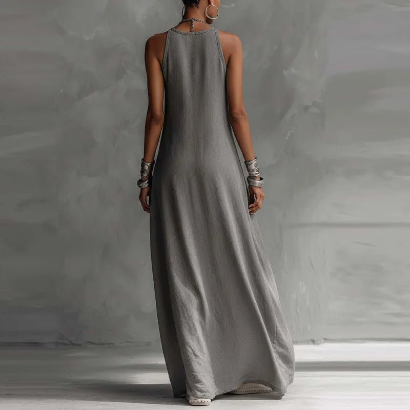 Elegant Boho Maxi Dress for Women - Sleeveless A-Line Summer Style 1