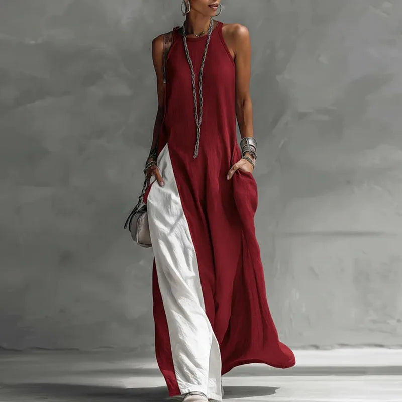 Elegant Boho Maxi Dress for Women - Sleeveless A-Line Summer Style 3