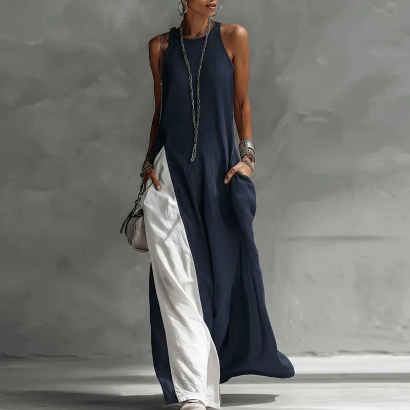 Elegant Boho Maxi Dress for Women - Sleeveless A-Line Summer Style 5