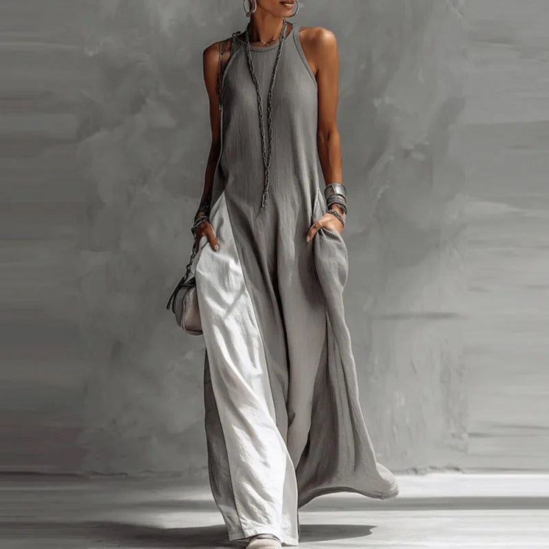 Elegant Boho Maxi Dress for Women - Sleeveless A-Line Summer Style 6