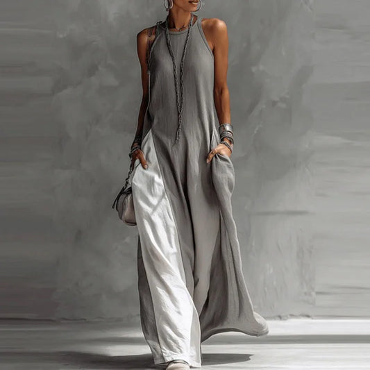 Elegant Boho Maxi Dress for Women - Sleeveless A-Line Summer Style 6