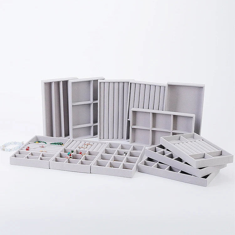 Elegant Flocking Jewelry Box for Women - 8-Piece Jewelry Organizer Set 0