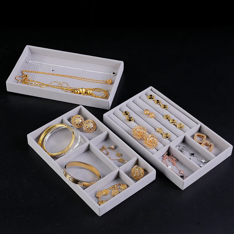 Elegant Flocking Jewelry Box for Women - 8-Piece Jewelry Organizer Set 2