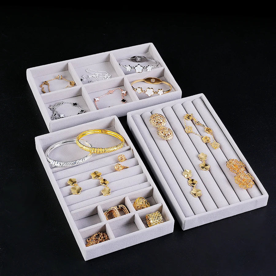 Elegant Flocking Jewelry Box for Women - 8-Piece Jewelry Organizer Set 3