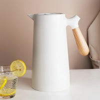 Elegant Insulated Kettle - 1L Hot Water Bottle with Wooden Handle 7
