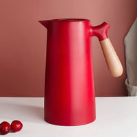 Elegant Insulated Kettle - 1L Hot Water Bottle with Wooden Handle 8