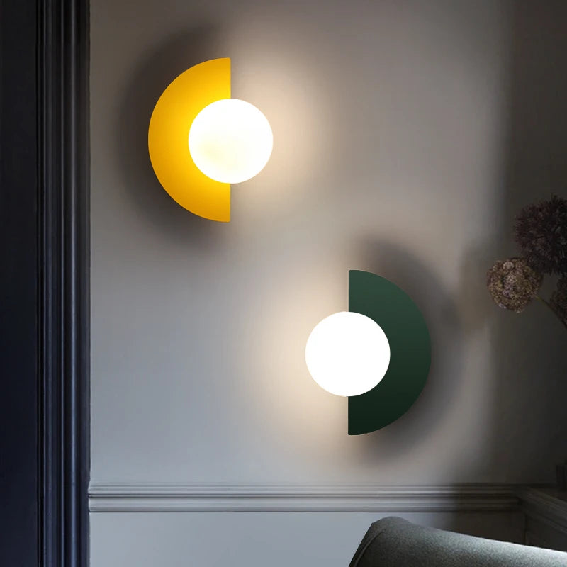 Elegant LED Wall Sconce - Modern Plastic Ball Lampshade for Bedroom & Corridor 3