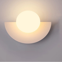 Elegant LED Wall Sconce - Modern Plastic Ball Lampshade for Bedroom & Corridor 6