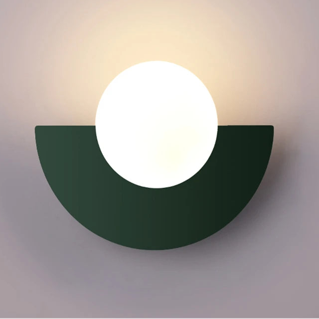 Elegant LED Wall Sconce - Modern Plastic Ball Lampshade for Bedroom & Corridor 7