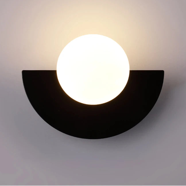 Elegant LED Wall Sconce - Modern Plastic Ball Lampshade for Bedroom & Corridor 8