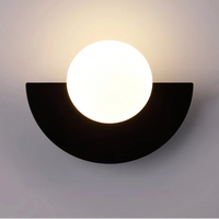 Elegant LED Wall Sconce - Modern Plastic Ball Lampshade for Bedroom & Corridor 8