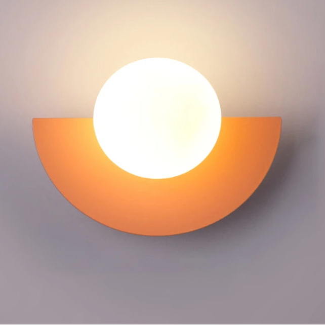 Elegant LED Wall Sconce - Modern Plastic Ball Lampshade for Bedroom & Corridor 9