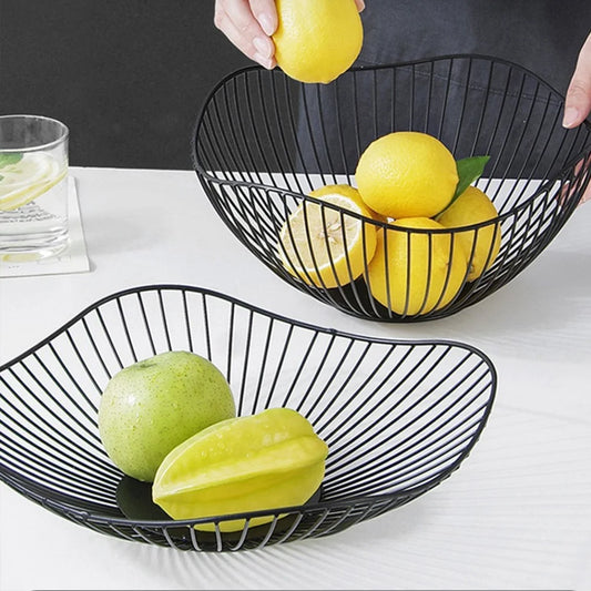 Elegant Metal Fruit Basket - Multi-Size Iron Storage Bowls for Kitchen Organization 0