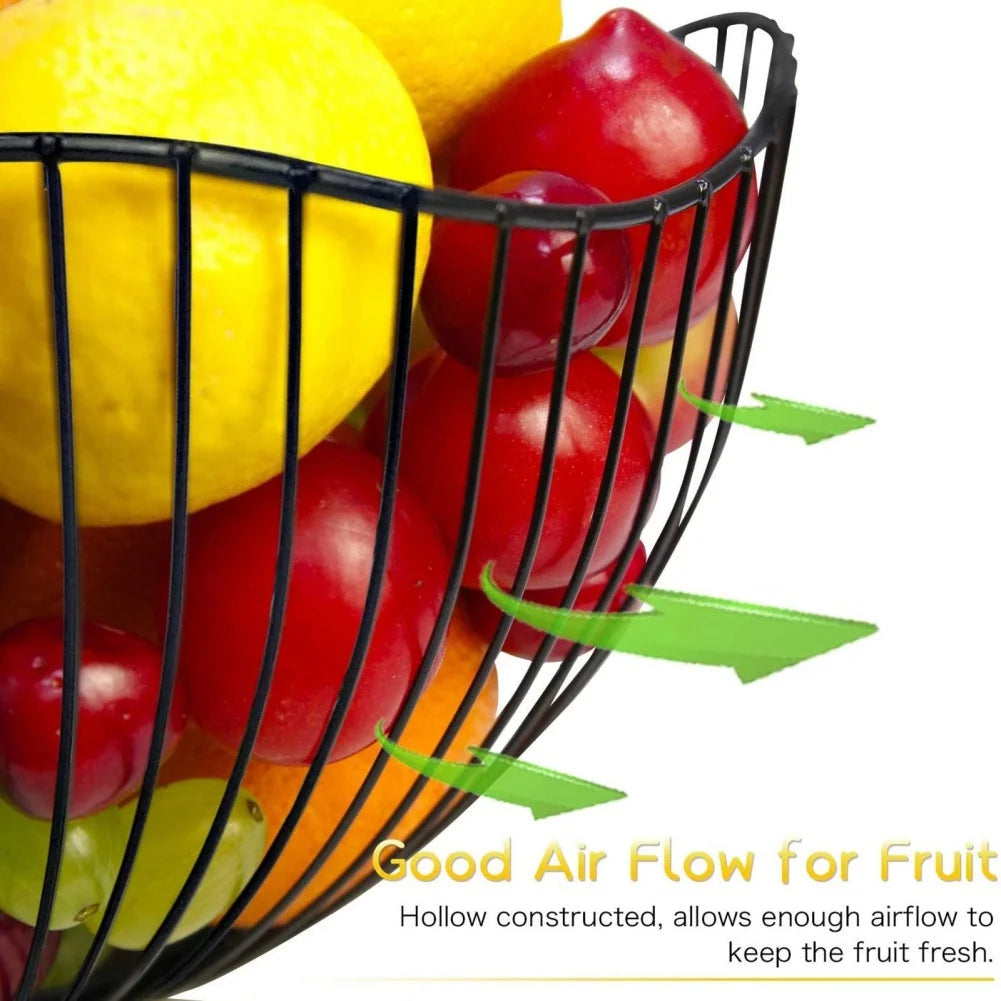 Elegant Metal Fruit Basket - Multi-Size Iron Storage Bowls for Kitchen Organization 4