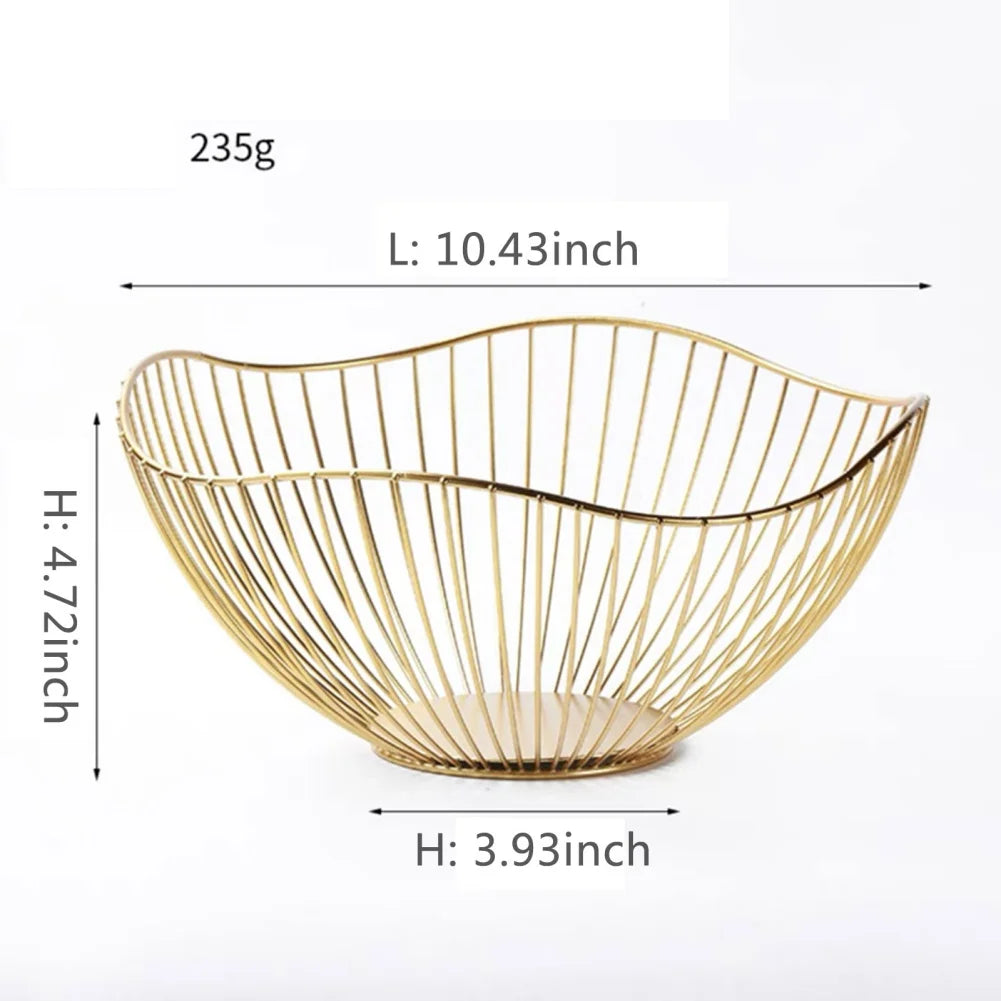 Elegant Metal Fruit Basket - Multi-Size Iron Storage Bowls for Kitchen Organization 5