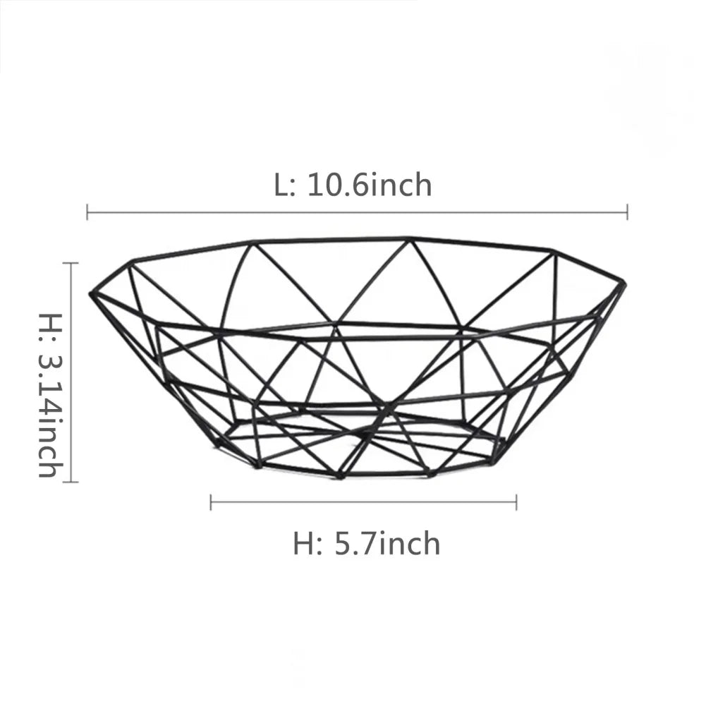 Elegant Metal Fruit Basket - Multi-Size Iron Storage Bowls for Kitchen Organization 6