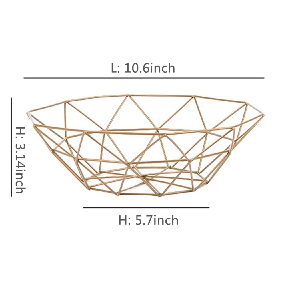 Elegant Metal Fruit Basket - Multi-Size Iron Storage Bowls for Kitchen Organization 8
