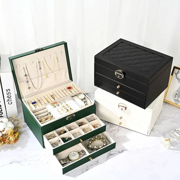 GLAMFLOW – Large Capacity Jewelry Box for Everyday Accessories