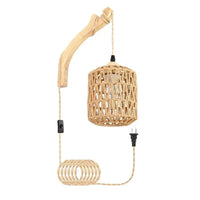 Elegant Rattan Wall Sconce Lighting - Woven E27 Wall Lamp for Bedroom & Living Room 6