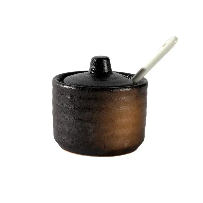 Elegant Retro Ceramic Seasoning Jars - Stylish Small Spice Storage Containers 10