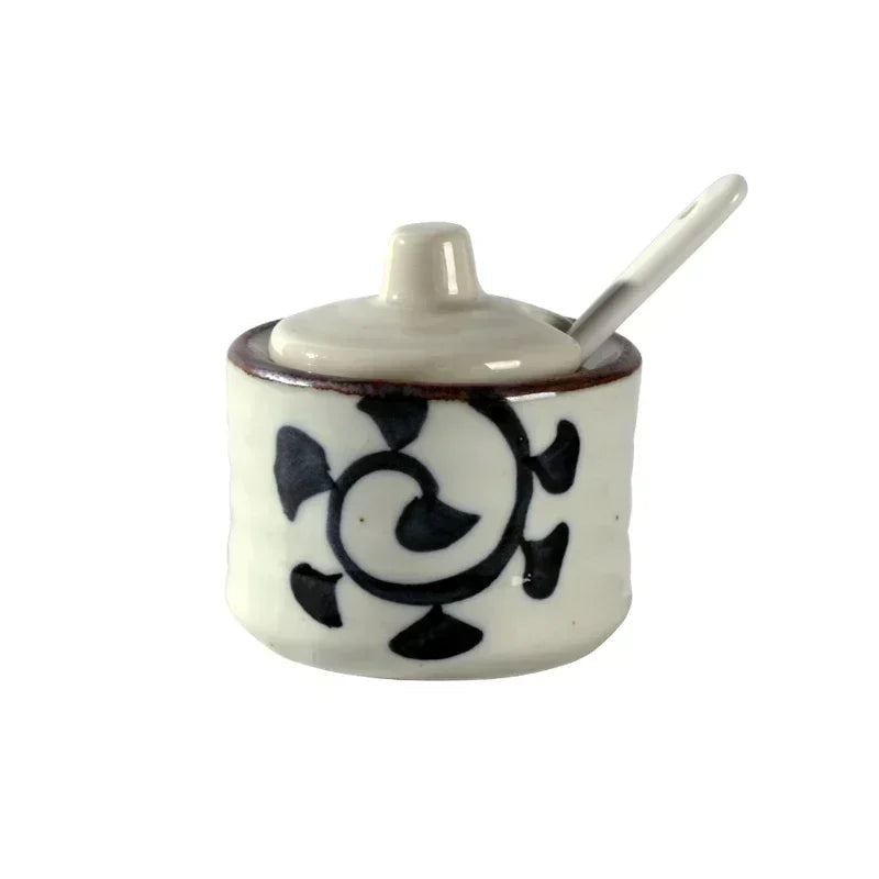 Elegant Retro Ceramic Seasoning Jars - Stylish Small Spice Storage Containers 19
