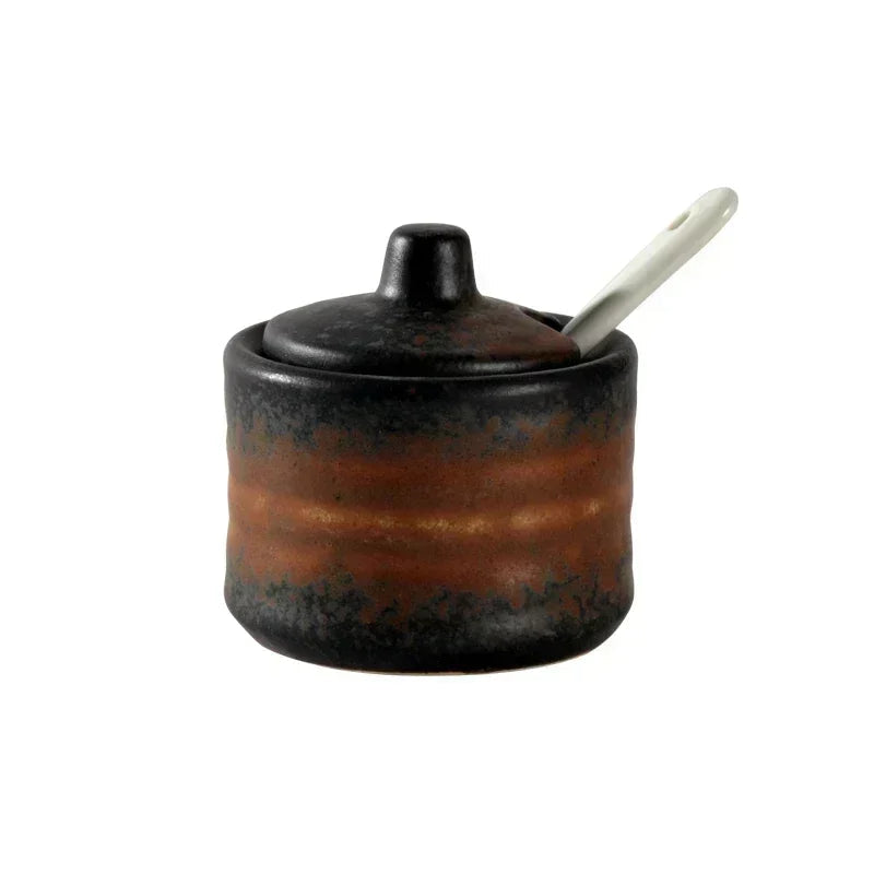 Elegant Retro Ceramic Seasoning Jars - Stylish Small Spice Storage Containers 22