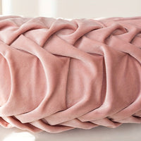 Elegant Round Velvet Cushion - Soft Plush Fabric with Pleated Design & Center Button 5